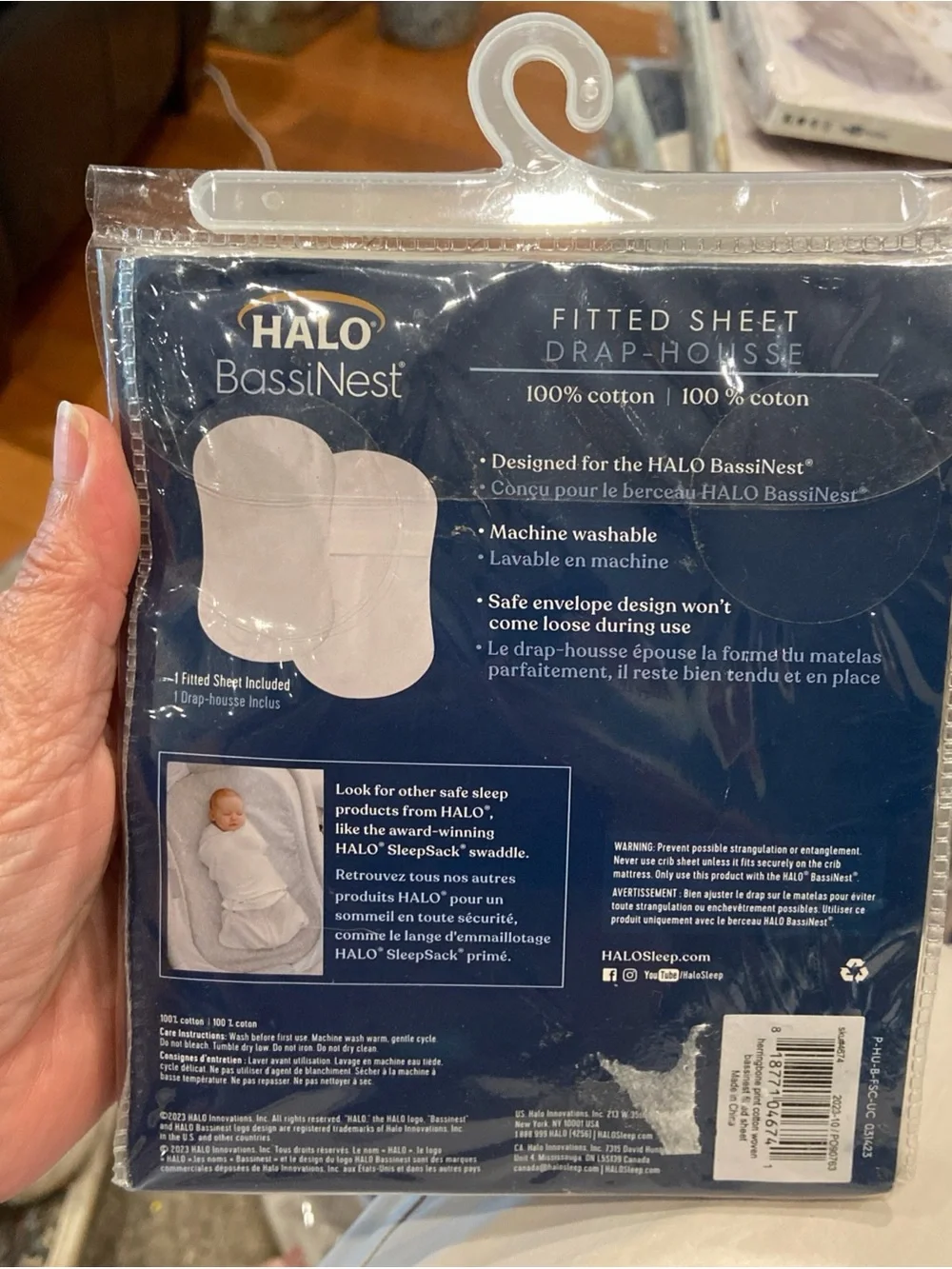 HALO Innovations Baby Bassinest 100% Cotton Fitted Sheet - Herringbone bassinet